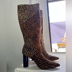 Ulla Johnson Jerri Cheetah Print Calf Cowhide Leather Hair Boots EU 40
